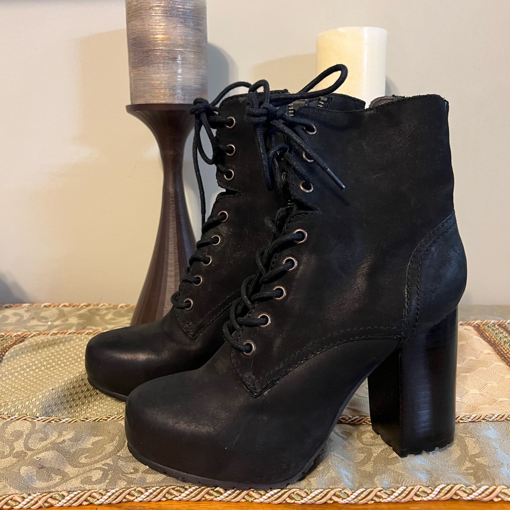 Steve Madden Leather Zip & Lace Up Ankle Boots